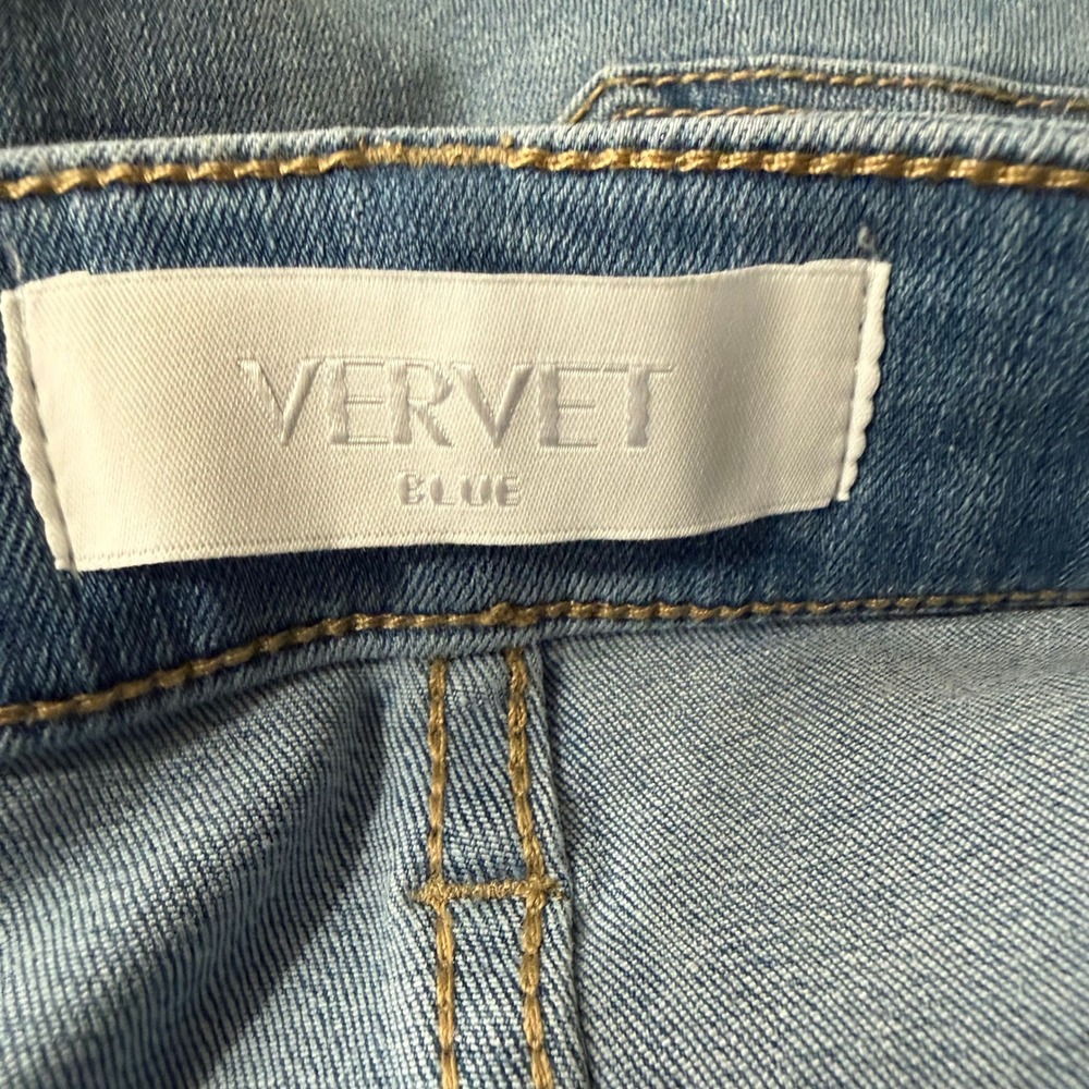 Vervet Blue Olivia Wide Leg Tie Waist Jeans Pleated Denim Size 26 NWT - Picture 5 of 8